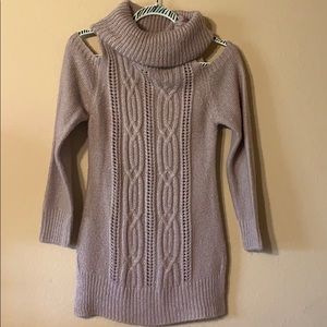 Charlotte Russe cold shoulder cowl neck sweater